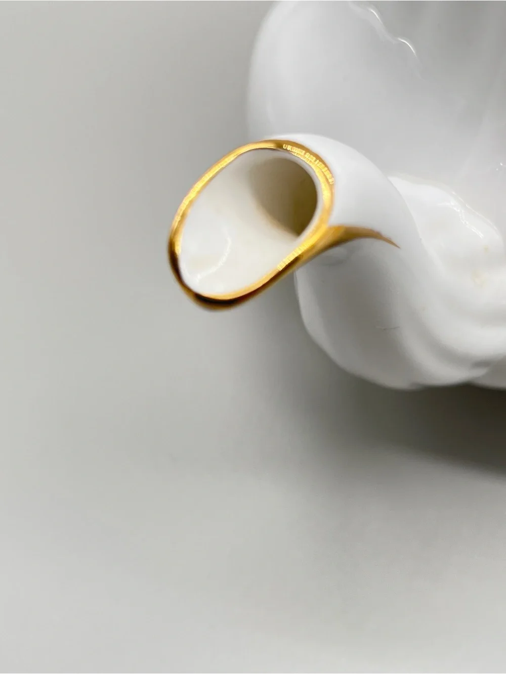 Royal  Albert Val D’Or bone china large teapot. White with 22k gold trim.  NWOT.